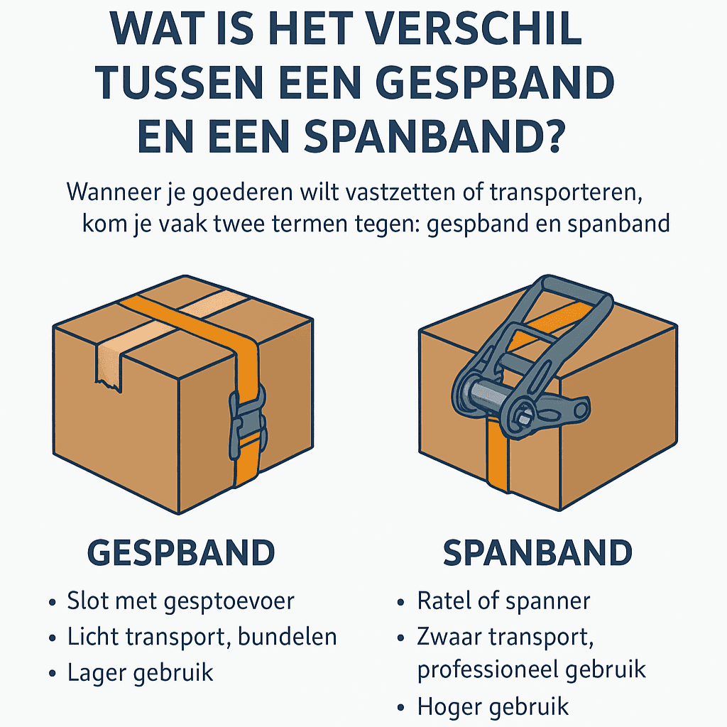 Wat is het verschil tussen een gespband en een spanband?